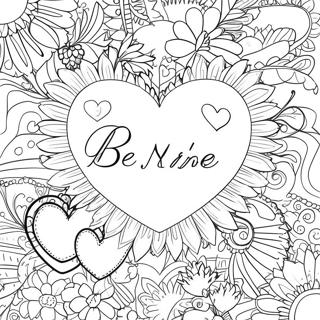 Be Mine Heart Coloring Page | Be Mine 塗色頁