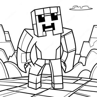 Adventurous Minecraft Creeper Coloring Page | Cool Minecraft 塗色頁
