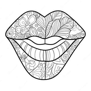 Bold Pop Art Lips Coloring Page | Pop Art Lips 塗色頁