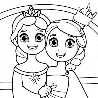 Elsa and Anna Birthday Celebration Coloring Page | Frozen Birthday 塗色頁