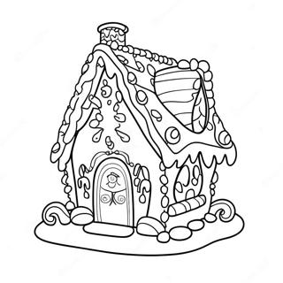 Christmas Gingerbread House Coloring Page | Christmas Gingerbread House 塗色頁