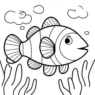Clownfish Underwater Scene Coloring Page | Clownfish 塗色頁