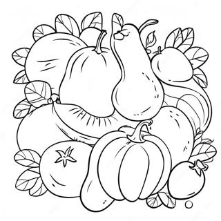 Colorful Fruits and Vegetables Coloring Page | Healthy Plate 塗色頁