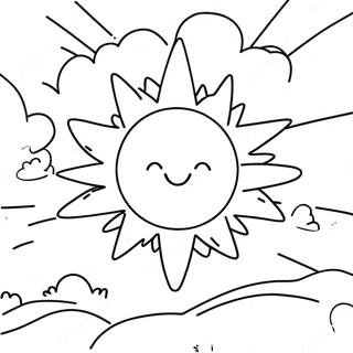 Bright and Happy Sunshine Coloring Page | You Are My Sunshine 塗色頁
