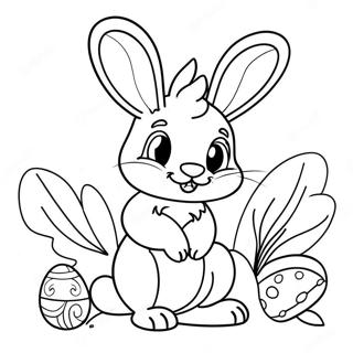 Colorful Easter Bunny Coloring Page | Easter Story 塗色頁