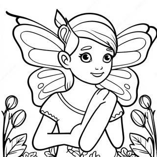 Butterfly Fairy in a Magical Garden Coloring Page | Butterfly Fairy 塗色頁