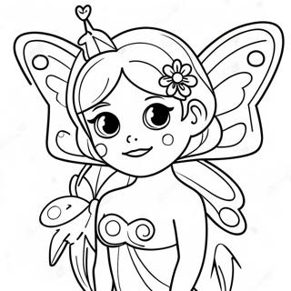 Sparkling Butterfly Fairy with Glittering Wings Coloring Page | Butterfly Fairy 塗色頁