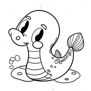 Cute Cartoon Eel Coloring Page | Eel 塗色頁