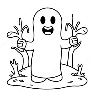 Lego Spooky Ghost Coloring Page | Lego Halloween 塗色頁