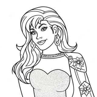 Jem in Sparkly Outfit Coloring Page | Jem and the Holograms 塗色頁