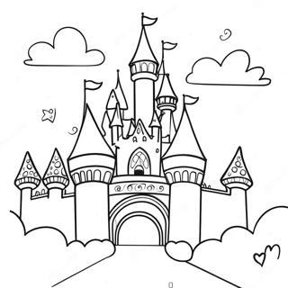 Sparkling Princess Rainbow Castle Coloring Page | Princess Rainbow 塗色頁