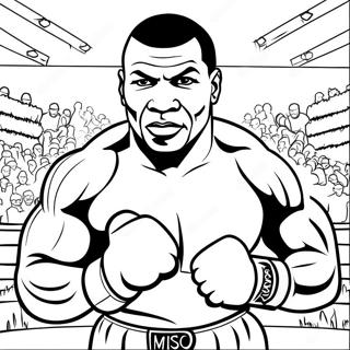 Mike Tyson in the Ring Coloring Page | Mike Tyson 塗色頁