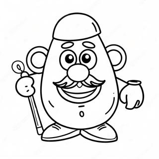 Funny Mr Potato Head with Accessories Coloring Page | Mr Potato Head 塗色頁