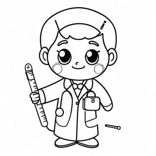 Cute Doctor Coloring Page | Medical 塗色頁
