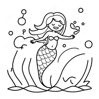 Mermaid Fantasy Scene Coloring Page | Mermaid for Adults 塗色頁