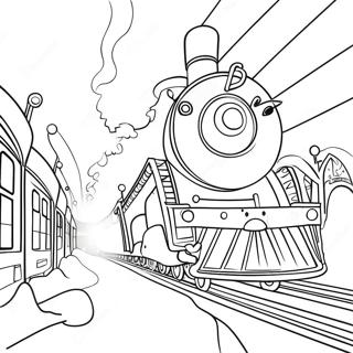 Magical Polar Express Train Coloring Page | The Polar Express 塗色頁