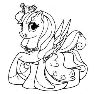 Princess Cadence in a Sparkling Dress Coloring Page | Princess Cadence 塗色頁