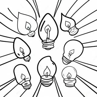 Colorful Christmas Light Bulbs Coloring Page | Christmas Light Bulb 塗色頁