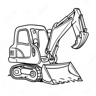 Cute Backhoe Digging Coloring Page | Backhoe 塗色頁