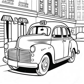 Classic Yellow Taxi Coloring Page | Taxi 塗色頁