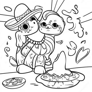 Colorful Mexican Fiesta Coloring Page | Mexico 塗色頁