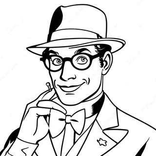 Riddler with Question Marks Coloring Page | Riddler 塗色頁
