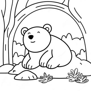 Hibernating Bear Coloring Page | Hibernating Animals 塗色頁