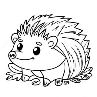 Cozy Hibernating Hedgehog Coloring Page | Hibernating Animals 塗色頁