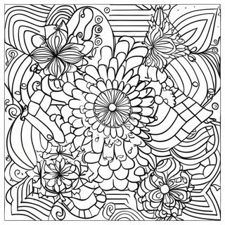 Op Art Geometric Patterns Coloring Page | Op Art 塗色頁