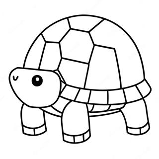 Cute Minecraft Turtle with Shell Coloring Page | Minecraft Turtle 塗色頁