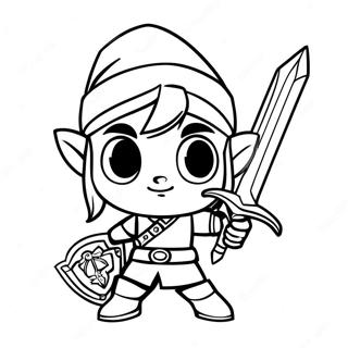 Toon Link with Master Sword Coloring Page | Toon Link 塗色頁