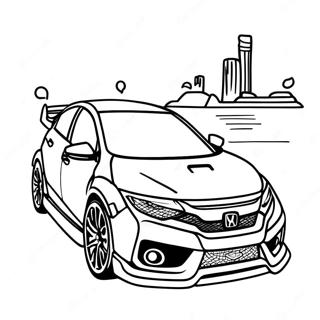 Honda Civic Type R Racing Coloring Page | Honda Civic Type R 塗色頁