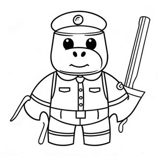 Roblox Soldier Piggy Coloring Page | Roblox Soldier Piggy 塗色頁