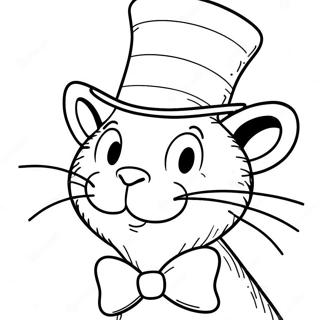 Whimsical Cat in the Hat Coloring Page | Dr. Seuss 塗色頁
