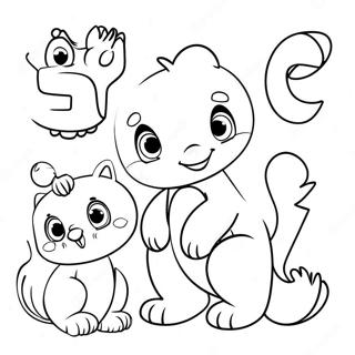 Colorful Alphabet Animals Tracing Sheet Coloring Page | Alphabet Tracing Sheet 塗色頁