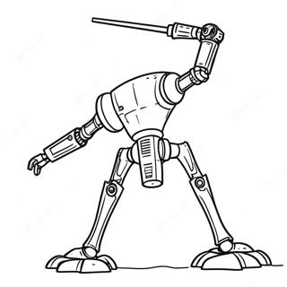 Battle Droid in Action Coloring Page | Star Wars Battle Droid 塗色頁