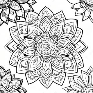 Lotus Flower Mandala Coloring Page | Lotus for Adults 塗色頁