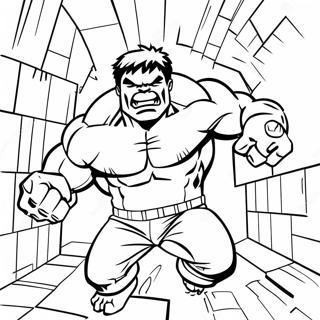 Hulk Smashing Through Walls Coloring Page | Spiderman and Hulk 塗色頁