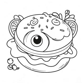 Cute Food with Eyes Coloring Page | Food with Eyes 塗色頁