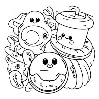 Funny Food with Eyes Coloring Page | Food with Eyes 塗色頁