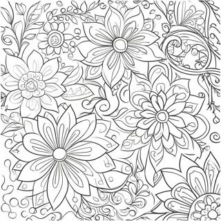 Relaxing Floral Patterns Coloring Page for Adults | Simple for Adults Easy 塗色頁