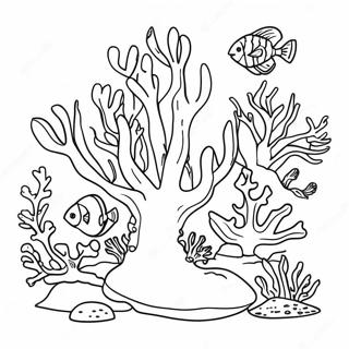 Colorful Coral Reef Coloring Page
