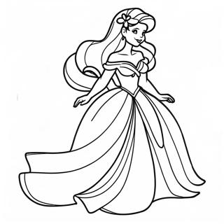 Ariel Dress Coloring Page