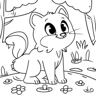 Woodland Animal Scene Coloring Page | Woodland Animal 塗色頁