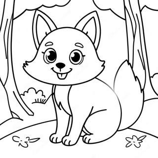 Cute Woodland Fox Coloring Page | Woodland Animal 塗色頁