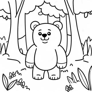 Roblox Bear in a Colorful Forest Coloring Page | Roblox Bear 塗色頁