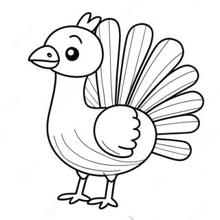 Simple Cute Turkey Coloring Page | Simple Cute Turkey 塗色頁