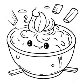 Cheesy Mac and Cheese Bowl Coloring Page | Mac and Cheese 塗色頁