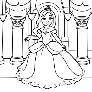 Elegant Princess in a Magical Castle Coloring Page | Princess Game 塗色頁