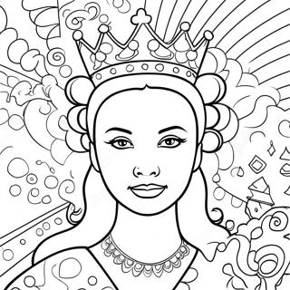 Colorful Queen Graffiti Art Coloring Page